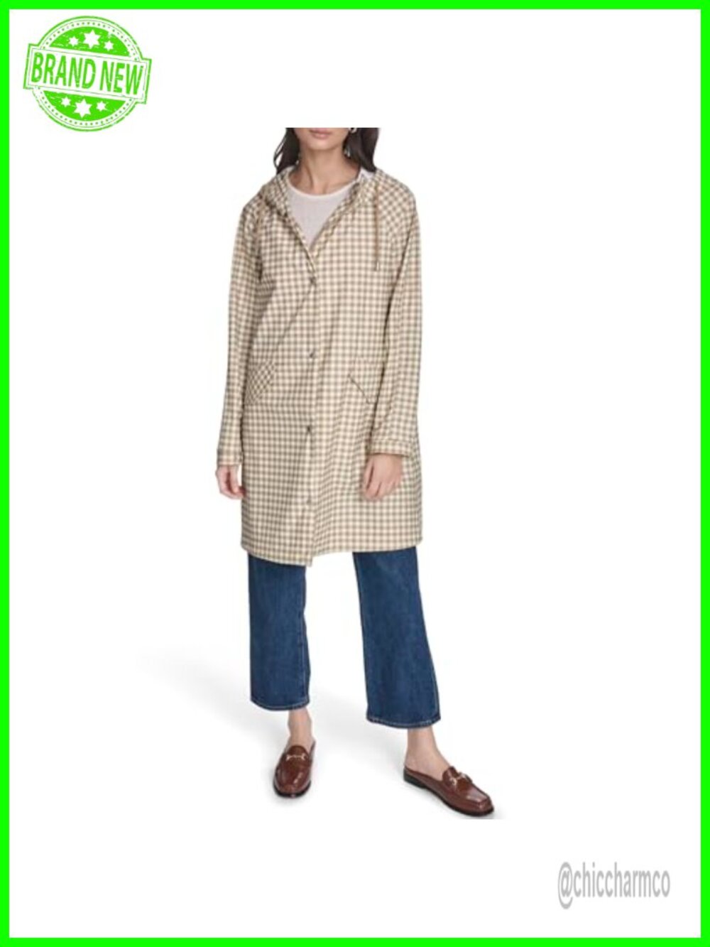 Levi's Raglan Sleeve Rain Jacket Water-Resistant Hooded Coat